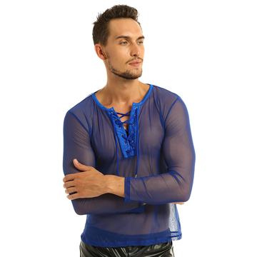 Men's Lace-Up Summer Pullover T-Shirt / Hot Sexy Breathable Casual Undershirt - EVE's SECRETS